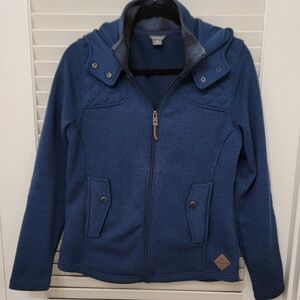 Eddie Bauer Full-Zip Quilted Hooded Jacket Women's Size Medium Navy Blue